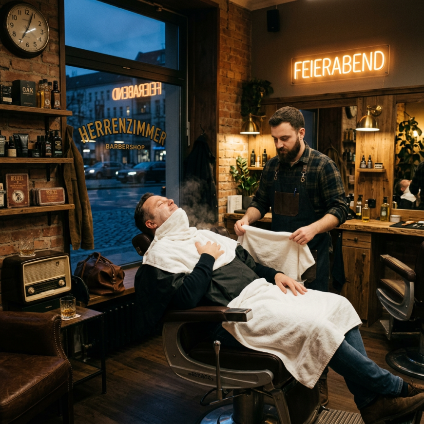 Entspannt in den Feierabend: Das Barbershop-Wellness-Ritual nach der Arbeit (Inkl. 10 % Feierabend-Bonus)