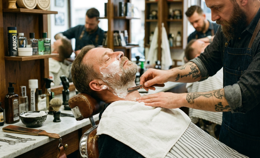 Die traditionelle Nassrasur im Barbershop: Das unschlagbare Ritual mit dem Rasiermesser