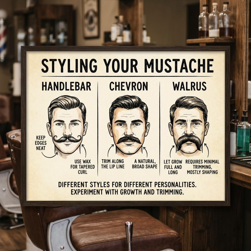 Moustache Styling Guide: Handlebar, Chevron und Walrus mit Bartwichse meistern