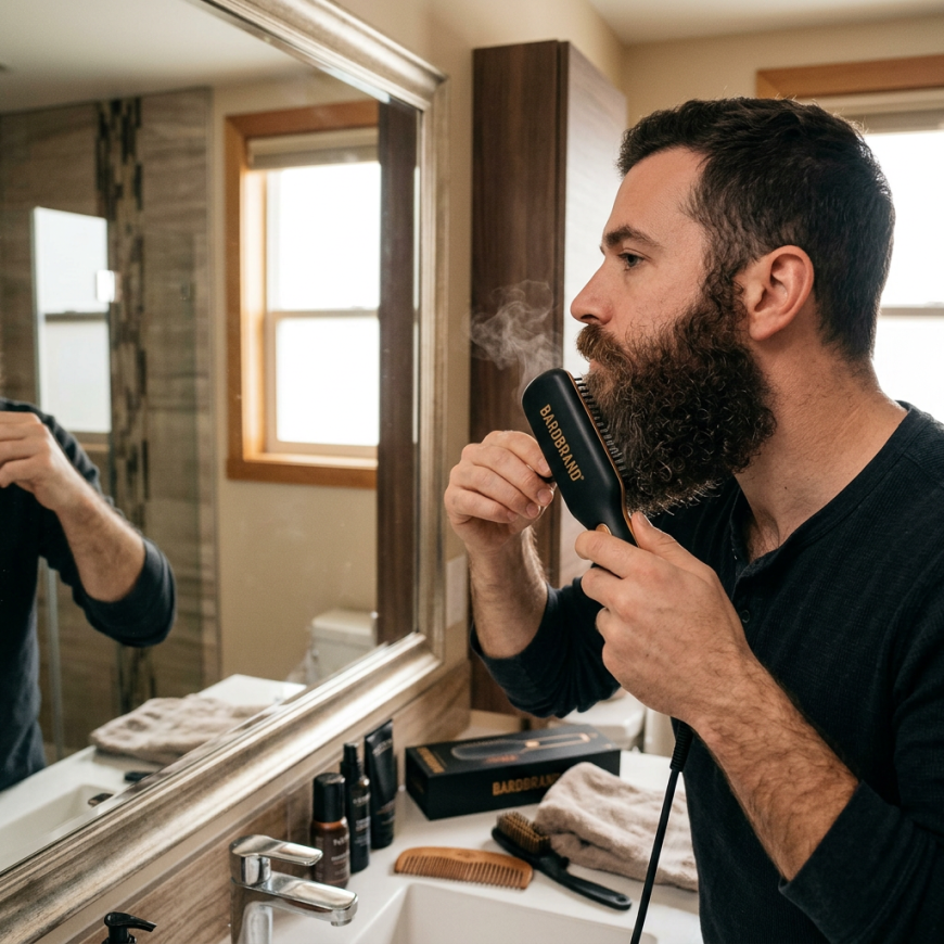 Bart-Glätteisen & Heated Beard Brush: Lockige und widerspenstige Bärte bändigen
